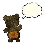 cartoon black bear with thought bubble N14