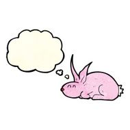 cartoon rabbit with thought bubble N19