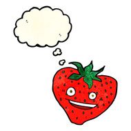 cartoon strawberry with thought bubble N7