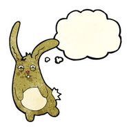 funny cartoon rabbit with thought bubble N3
