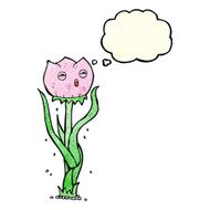 cartoon flower with thought bubble N9