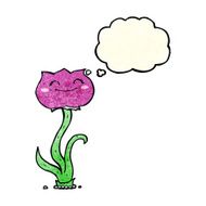 cartoon flower with thought bubble N10