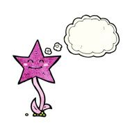 cartoon star flower with thought bubble N3