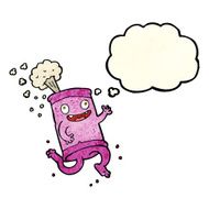 cartoon crazy soda can with thought bubble N3