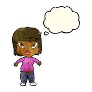cartoon overweight woman with thought bubble N4