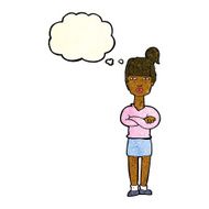 Cartoon Annoyed Woman With Thought Bubble N38