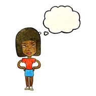 Cartoon Annoyed Woman With Thought Bubble N39