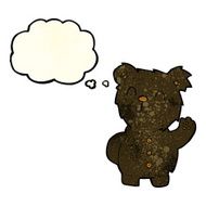 cartoon black bear with thought bubble N15