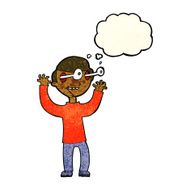 cartoon man with popping out eyes thought bubble N7