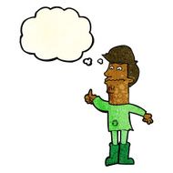 cartoon nervous man with thought bubble N29