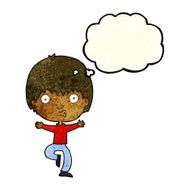 cartoon excited boy with thought bubble N31