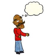 cartoon old man with mustache thought bubble N7