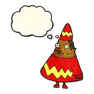 cartoon elf with thought bubble N3