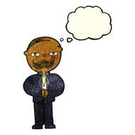 cartoon old man with mustache thought bubble N8