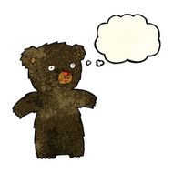cartoon black bear with thought bubble N16