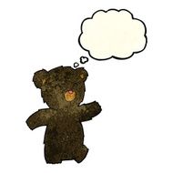 cartoon black bear with thought bubble N17
