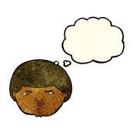 cartoon annoyed man with thought bubble N17