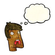 cartoon shocked man with thought bubble N23