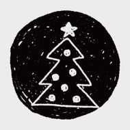 Christmas tree doodle drawing N20