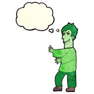 cartoon vampire with thought bubble N27