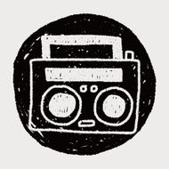 radio player doodle drawing N5