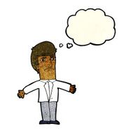 cartoon annoyed boss with thought bubble N3