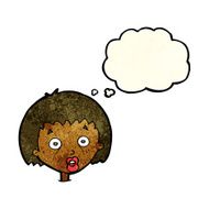 cartoon shocked woman with thought bubble N23