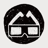 3D glassess doodle drawing N5