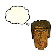 cartoon angry face with thought bubble N7