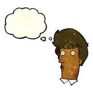 cartoon surprised expression with thought bubble N3