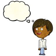 cartoon happy surprised boy with thought bubble N3
