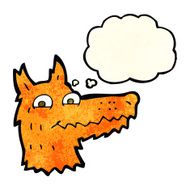 cartoon fox head with thought bubble N5