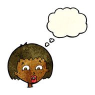 cartoon shocked expression with thought bubble N5