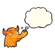 cartoon happy fox with thought bubble N3
