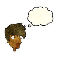 cartoon smiling man with thought bubble N6