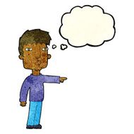 cartoon pointing man with thought bubble N18