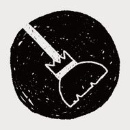 witch&#039;s broom doodle drawing N5