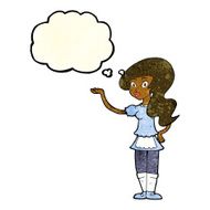 cartoon waitress with thought bubble N7