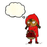 little red riding hood cartoon with thought bubble N2
