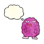 funny cartoon monster with thought bubble N8