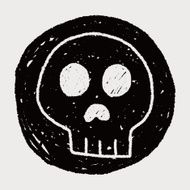 skull doodle drawing N5