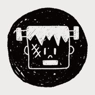 halloween monster doodle drawing N5
