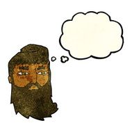 cartoon bearded man with thought bubble N12