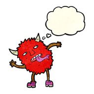 funny cartoon monster with thought bubble N9