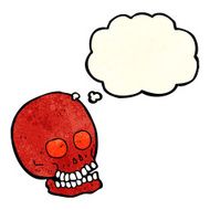 cartoon skull with thought bubble N7