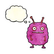cartoon funny alien monster with thought bubble N2
