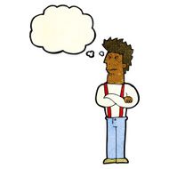 cartoon annoyed man with thought bubble N18