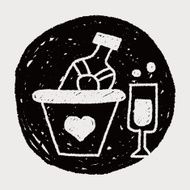 Champagne doodle drawing N5