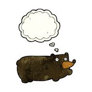 funny cartoon bear with thought bubble N8