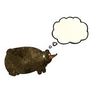 funny cartoon bear with thought bubble N9